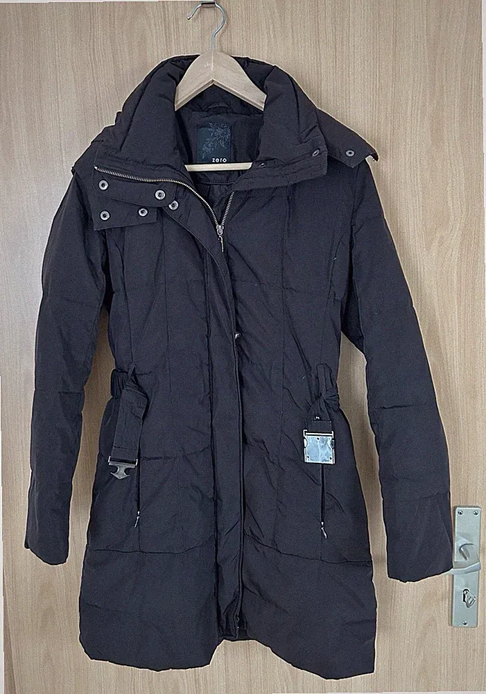 Zero Damen Daunen Winter Mantel Gr34 Dunkelbraun Guter Zustand
